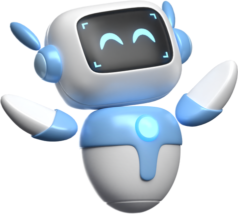 3D Happy Robot Illustration